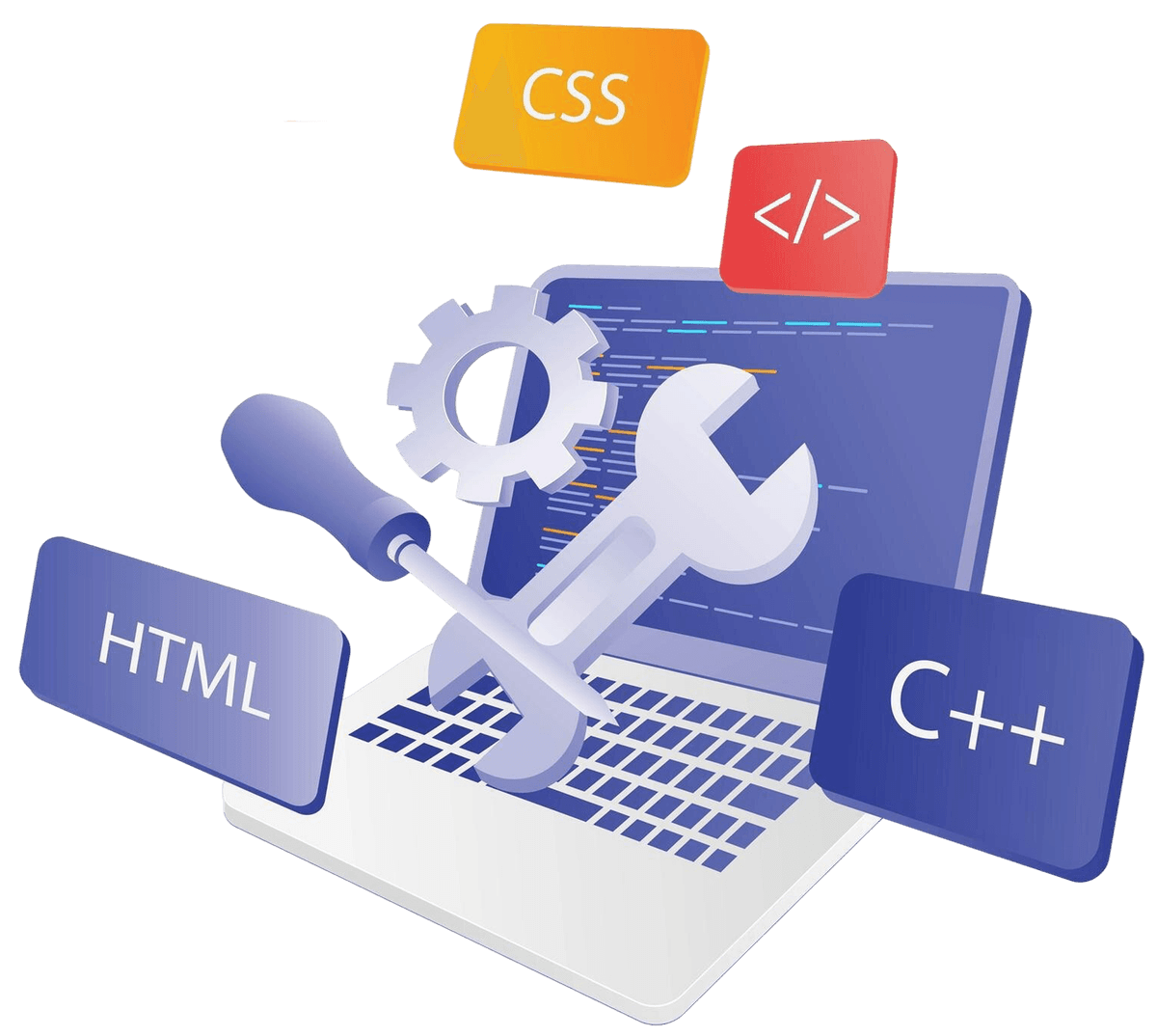 Illustration of professional web development services